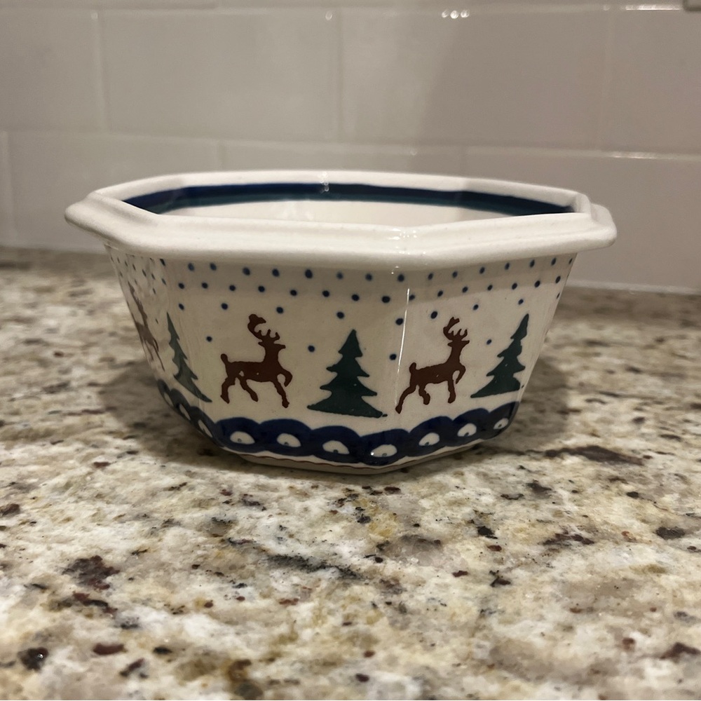 Festive Reindeer and Tree Patterned Bowl